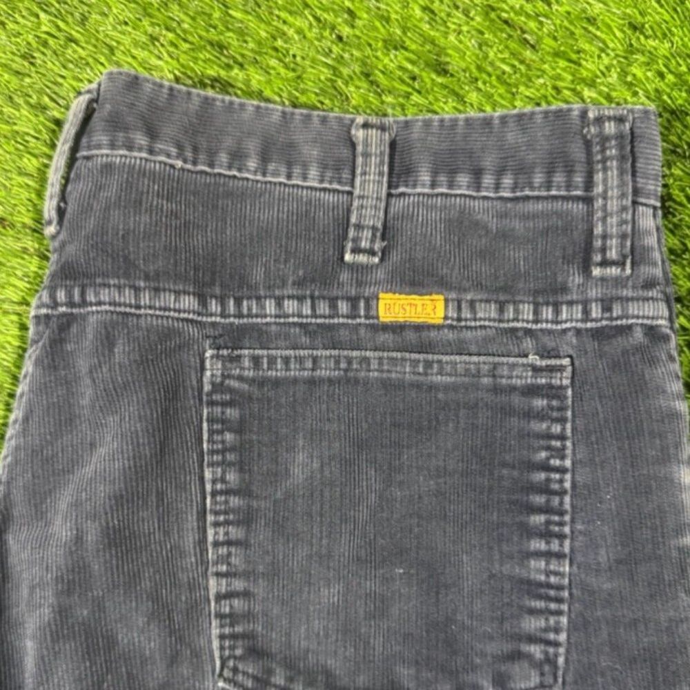 Vintage Rustler Corduroy Pants Navy Blue Made USA Mens 38x32 Style 8966D
